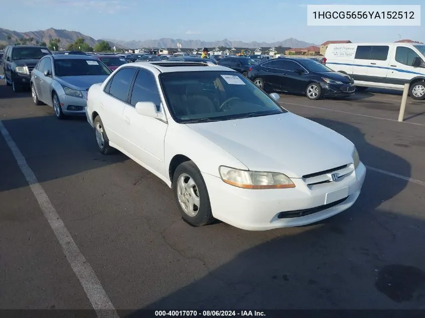 2000 Honda Accord 2.3 Ex VIN: 1HGCG5656YA152512 Lot: 40017070