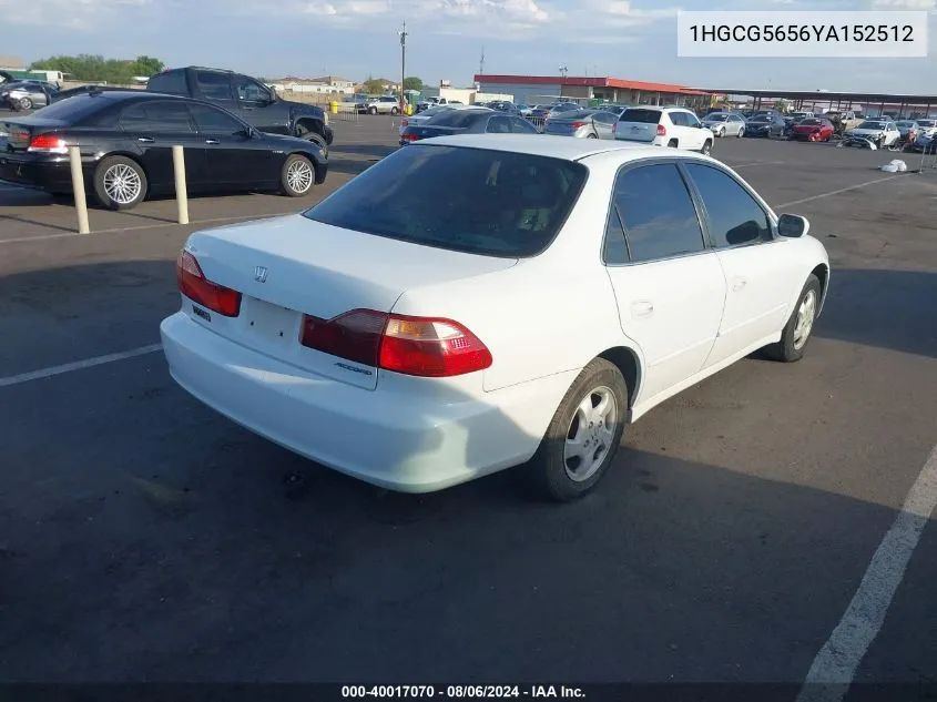 2000 Honda Accord 2.3 Ex VIN: 1HGCG5656YA152512 Lot: 40017070