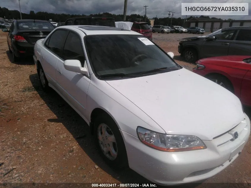 2000 Honda Accord 2.3 Ex VIN: 1HGCG6672YA035310 Lot: 40033417