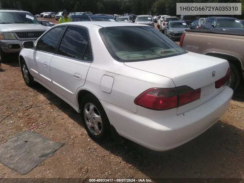 2000 Honda Accord 2.3 Ex VIN: 1HGCG6672YA035310 Lot: 40033417