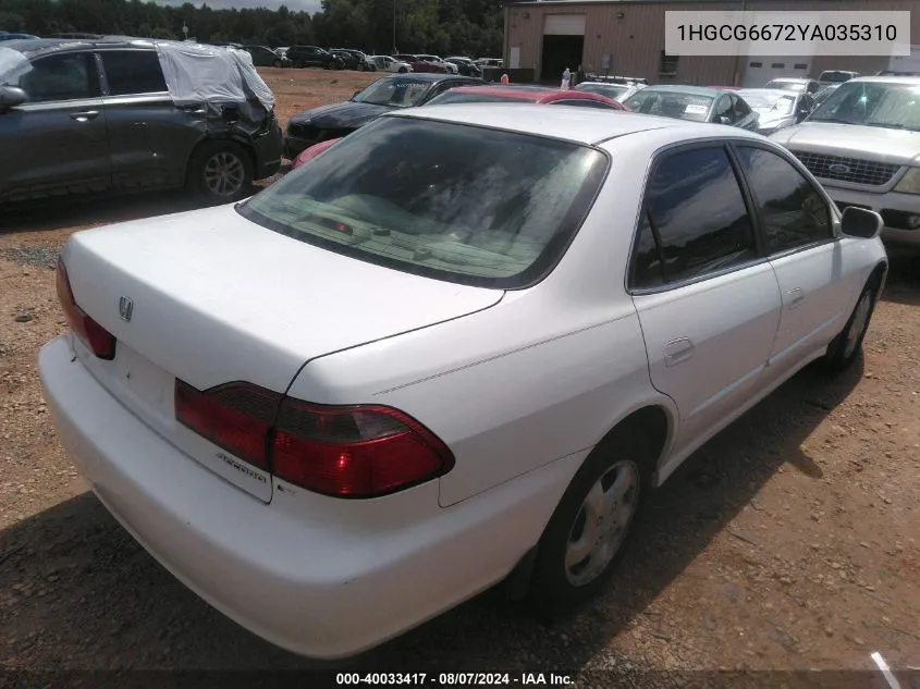 2000 Honda Accord 2.3 Ex VIN: 1HGCG6672YA035310 Lot: 40033417