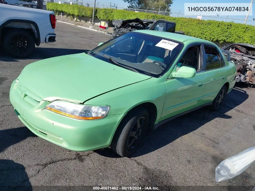 2000 Honda Accord 2.3 Se VIN: 1HGCG5678YA074834 Lot: 40071462