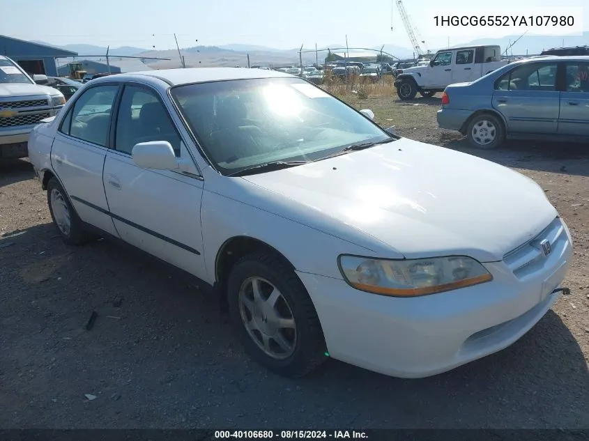 2000 Honda Accord Lx VIN: 1HGCG6552YA107980 Lot: 40106680