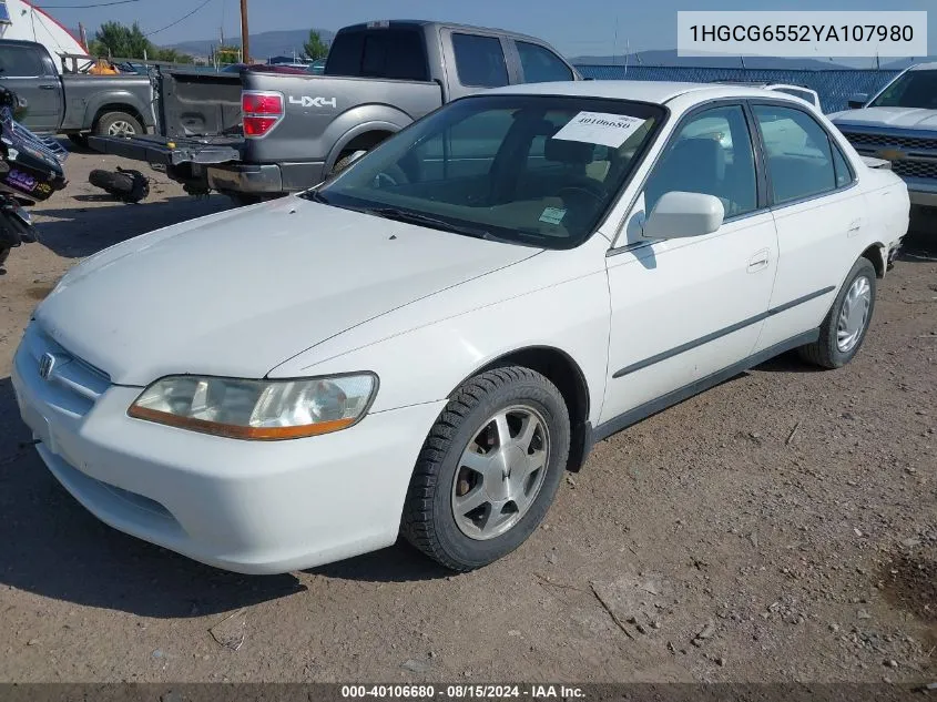 2000 Honda Accord Lx VIN: 1HGCG6552YA107980 Lot: 40106680