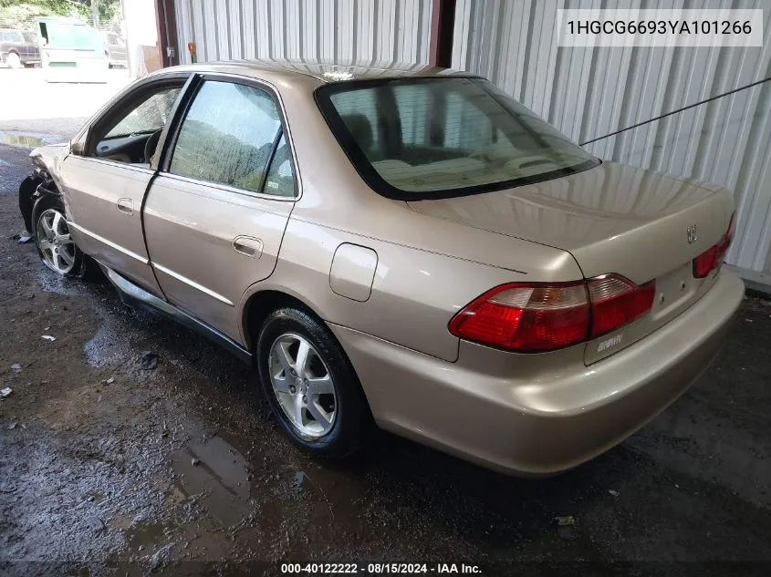 2000 Honda Accord 2.3 Se VIN: 1HGCG6693YA101266 Lot: 40122222