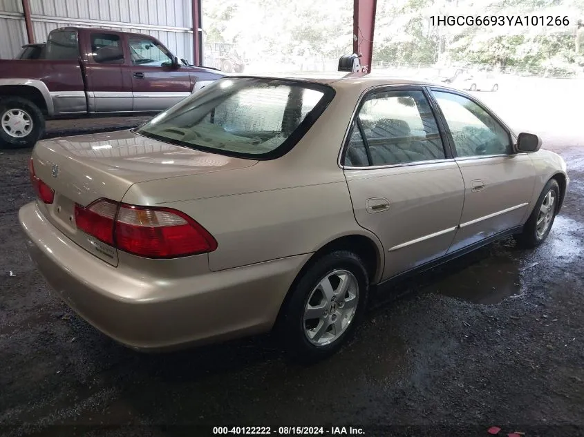 2000 Honda Accord 2.3 Se VIN: 1HGCG6693YA101266 Lot: 40122222