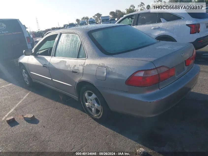 2000 Honda Accord 2.3 Ex VIN: 1HGCG6688YA093317 Lot: 40134845