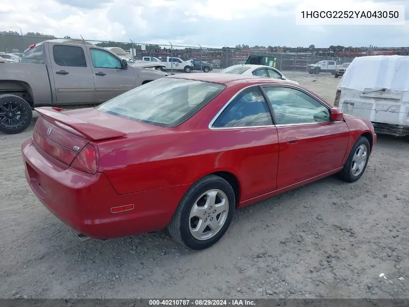 2000 Honda Accord 3.0 Ex VIN: 1HGCG2252YA043050 Lot: 40210787