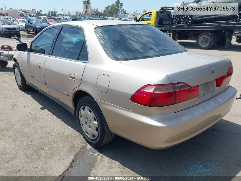 2000 Honda Accord 2.3 Lx VIN: 3HGCG6654YG706573 Lot: 40289870