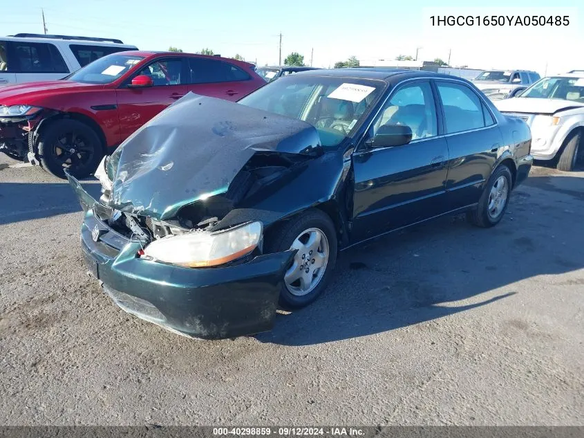 2000 Honda Accord Ex VIN: 1HGCG1650YA050485 Lot: 40298859