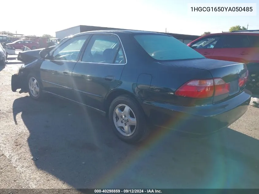 2000 Honda Accord Ex VIN: 1HGCG1650YA050485 Lot: 40298859