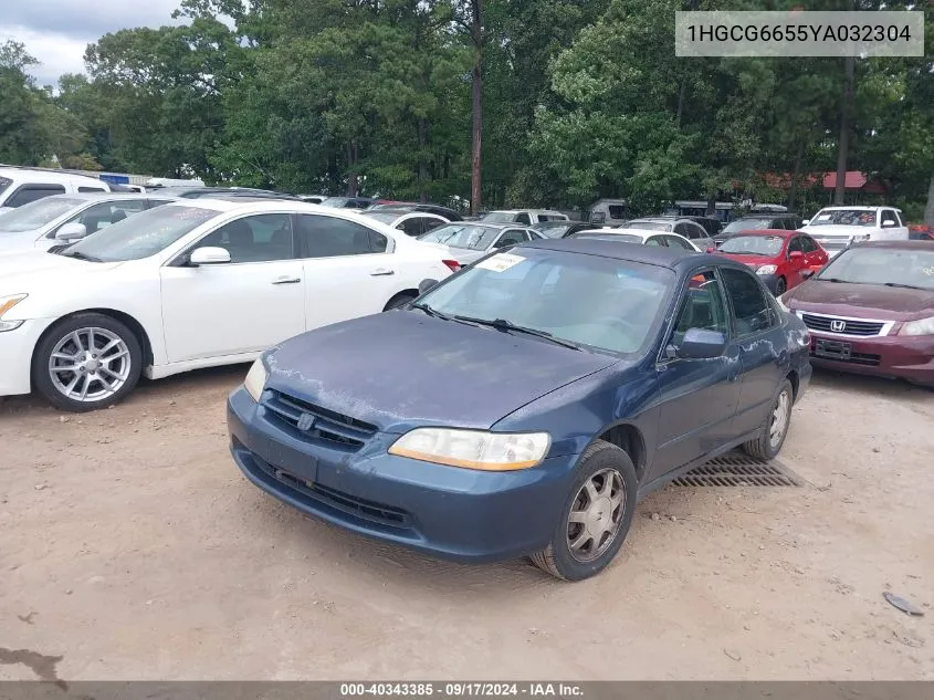 2000 Honda Accord 2.3 Lx VIN: 1HGCG6655YA032304 Lot: 40343385