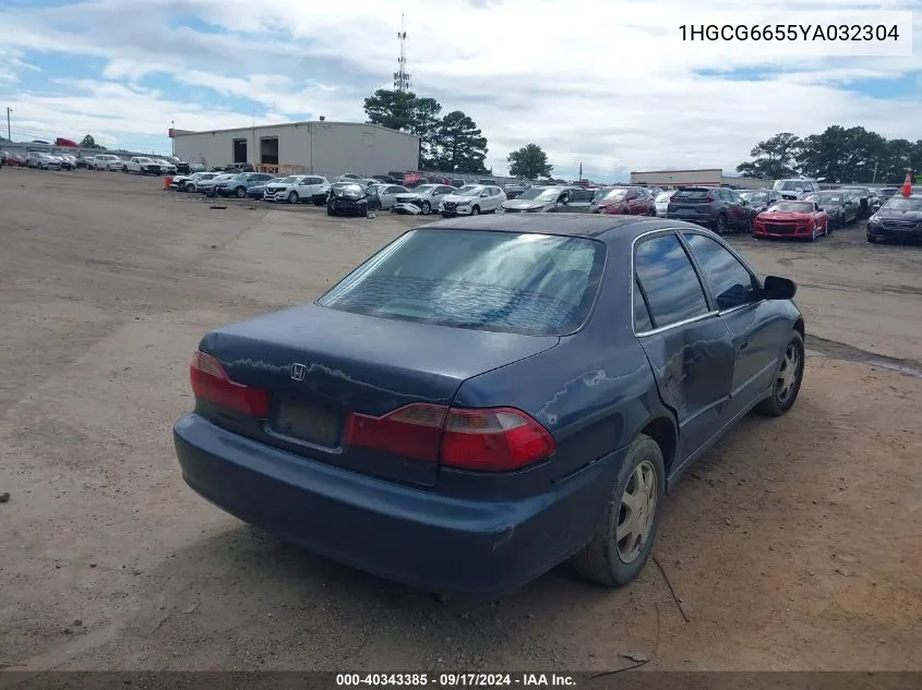 2000 Honda Accord 2.3 Lx VIN: 1HGCG6655YA032304 Lot: 40343385