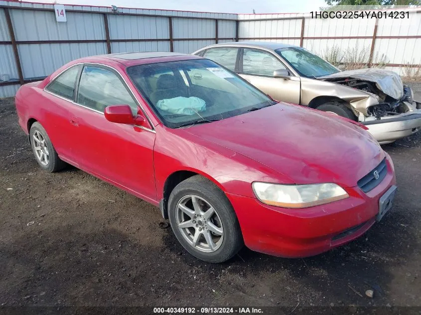 2000 Honda Accord Ex VIN: 1HGCG2254YA014231 Lot: 40349192