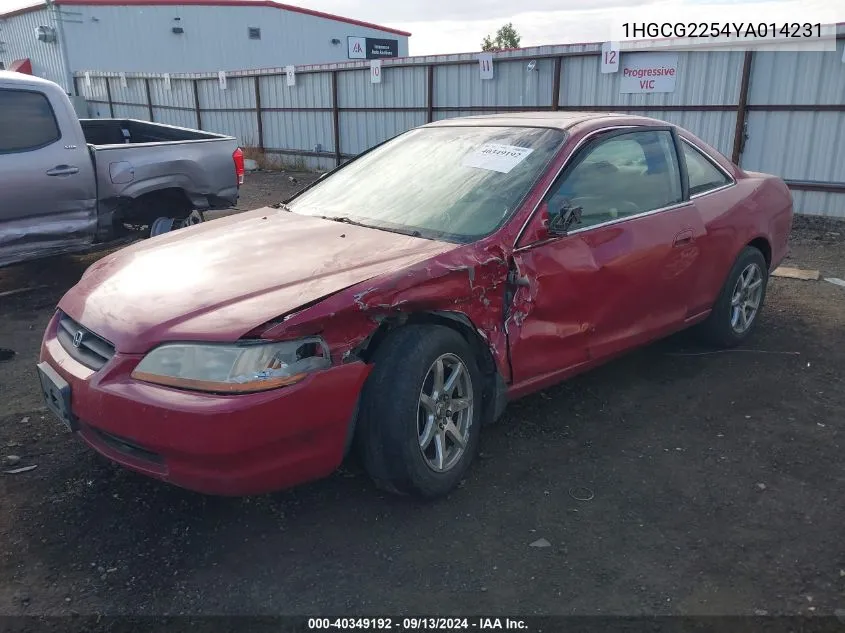 2000 Honda Accord Ex VIN: 1HGCG2254YA014231 Lot: 40349192