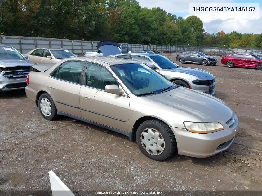 2000 Honda Accord 2.3 Lx VIN: 1HGCG5645YA146157 Lot: 40372146