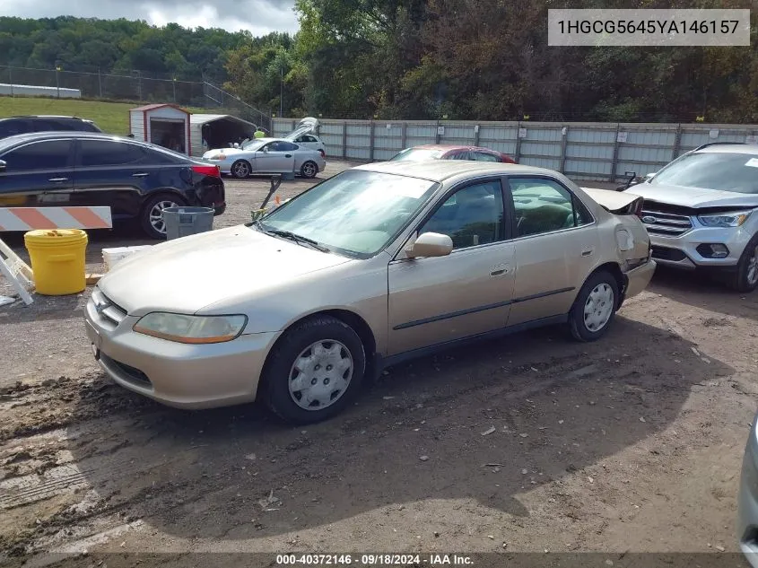 2000 Honda Accord 2.3 Lx VIN: 1HGCG5645YA146157 Lot: 40372146