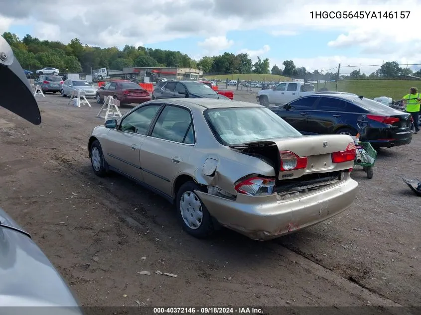 2000 Honda Accord 2.3 Lx VIN: 1HGCG5645YA146157 Lot: 40372146