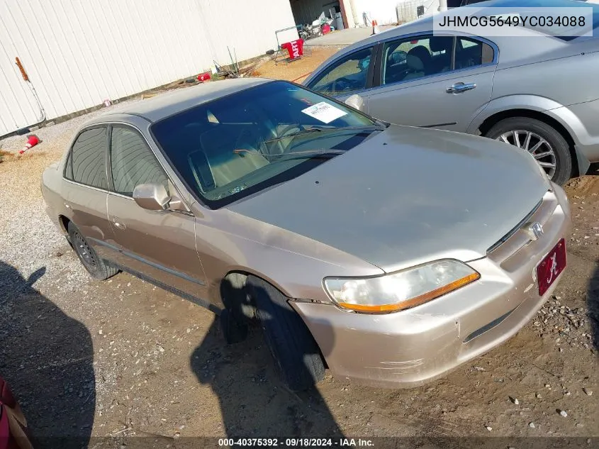 JHMCG5649YC034088 2000 Honda Accord 2.3 Lx