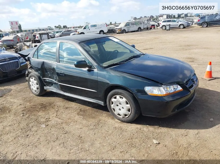 2000 Honda Accord 2.3 Lx VIN: 3HGCG6656YG705697 Lot: 40384339