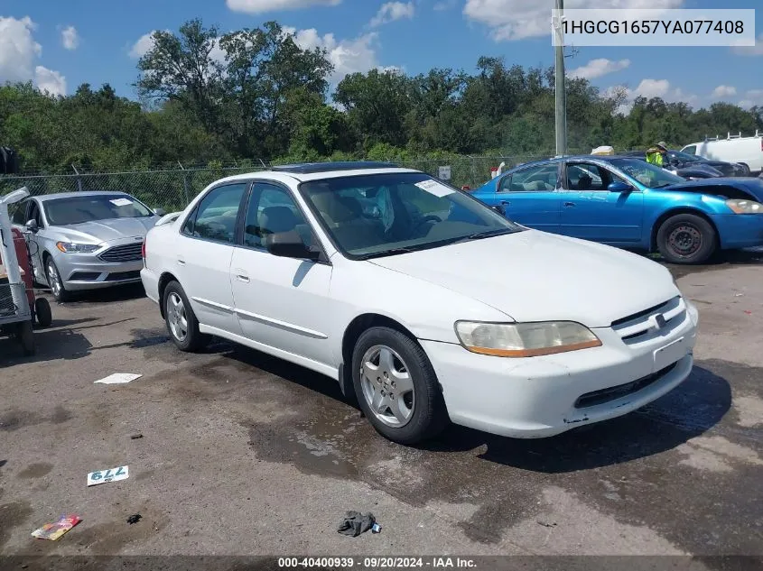 2000 Honda Accord 3.0 Ex VIN: 1HGCG1657YA077408 Lot: 40400939