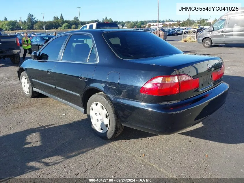 2000 Honda Accord 2.3 Lx VIN: JHMCG5549YC041026 Lot: 40427180