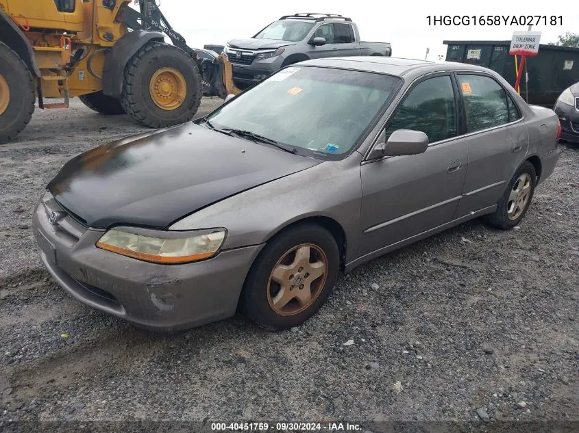 1HGCG1658YA027181 2000 Honda Accord 3.0 Ex