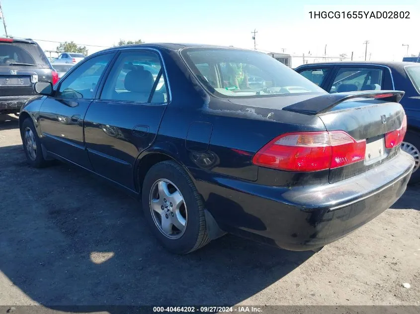 2000 Honda Accord Ex VIN: 1HGCG1655YAD02802 Lot: 40464202