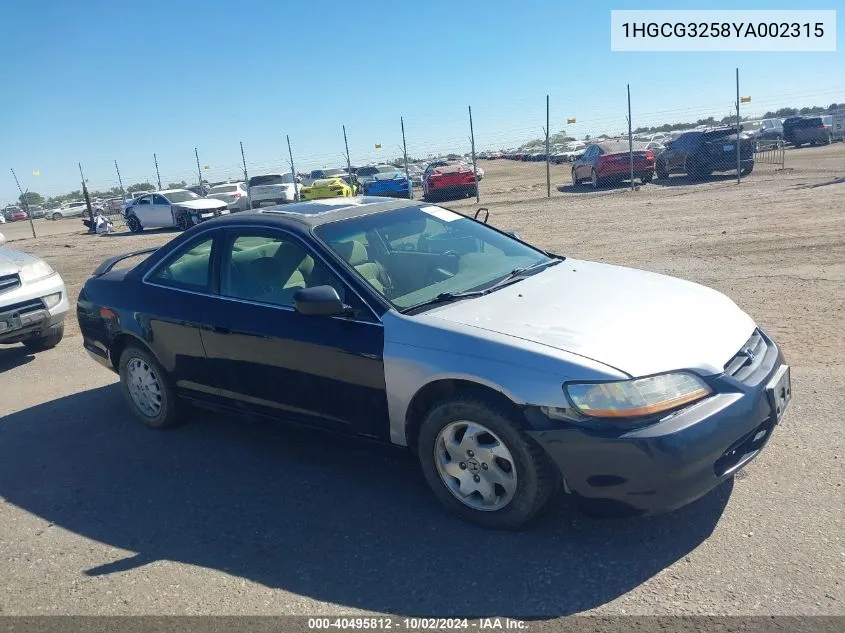 1HGCG3258YA002315 2000 Honda Accord 2.3 Ex