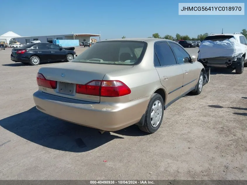 2000 Honda Accord 2.3 Lx VIN: JHMCG5641YC018970 Lot: 40498938