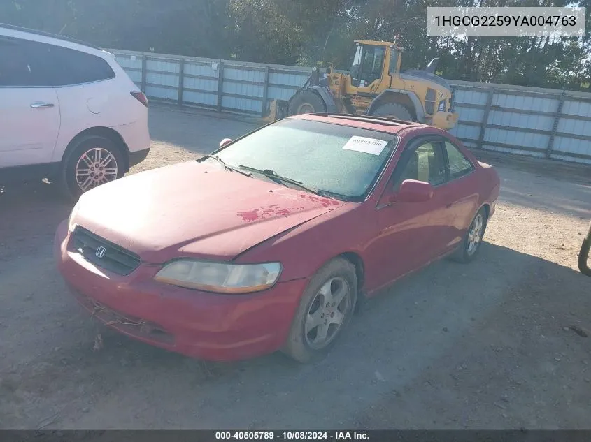 2000 Honda Accord Ex VIN: 1HGCG2259YA004763 Lot: 40505789