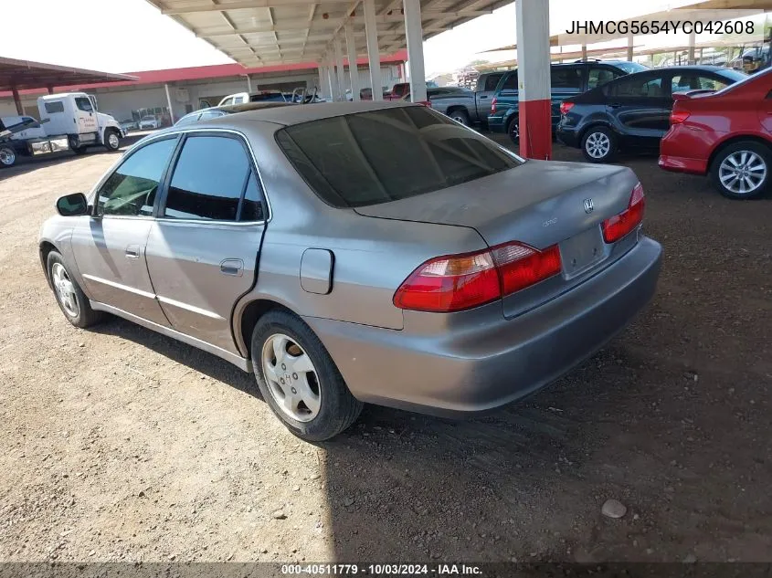 2000 Honda Accord 2.3 Ex VIN: JHMCG5654YC042608 Lot: 40511779