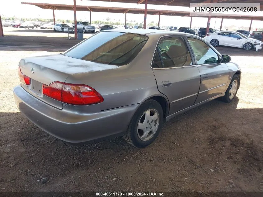 2000 Honda Accord 2.3 Ex VIN: JHMCG5654YC042608 Lot: 40511779