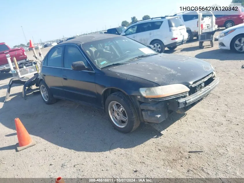 2000 Honda Accord 2.3 Lx VIN: 1HGCG5642YA120342 Lot: 40518811