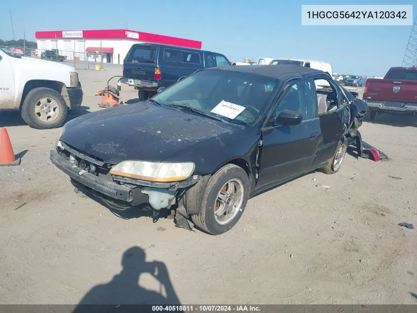 2000 Honda Accord 2.3 Lx VIN: 1HGCG5642YA120342 Lot: 40518811