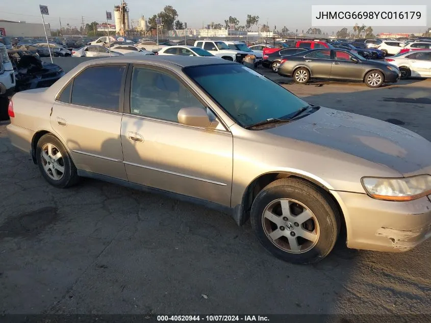 2000 Honda Accord 2.3 Se VIN: JHMCG6698YC016179 Lot: 40520944