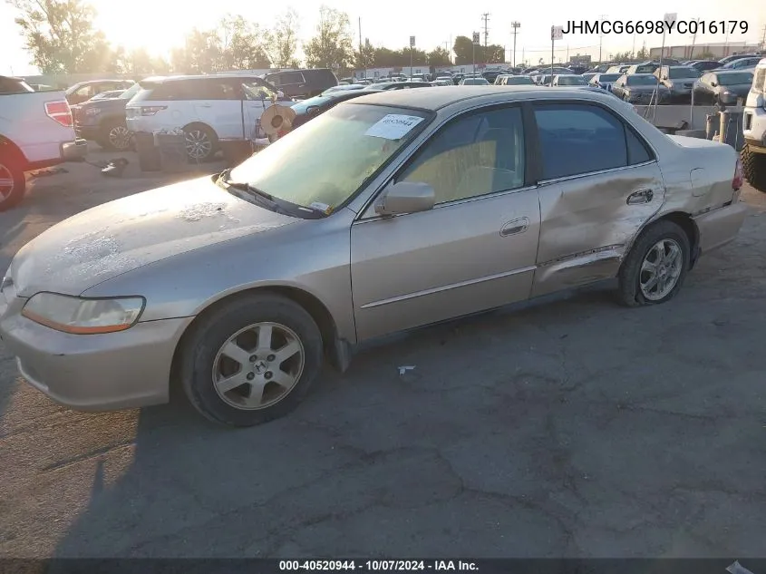 2000 Honda Accord 2.3 Se VIN: JHMCG6698YC016179 Lot: 40520944