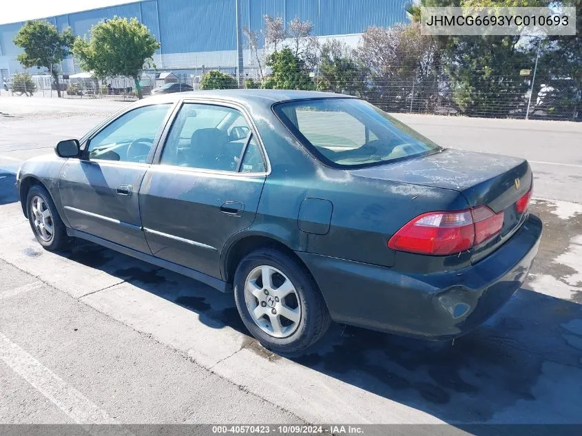 2000 Honda Accord 2.3 Se VIN: JHMCG6693YC010693 Lot: 40570423