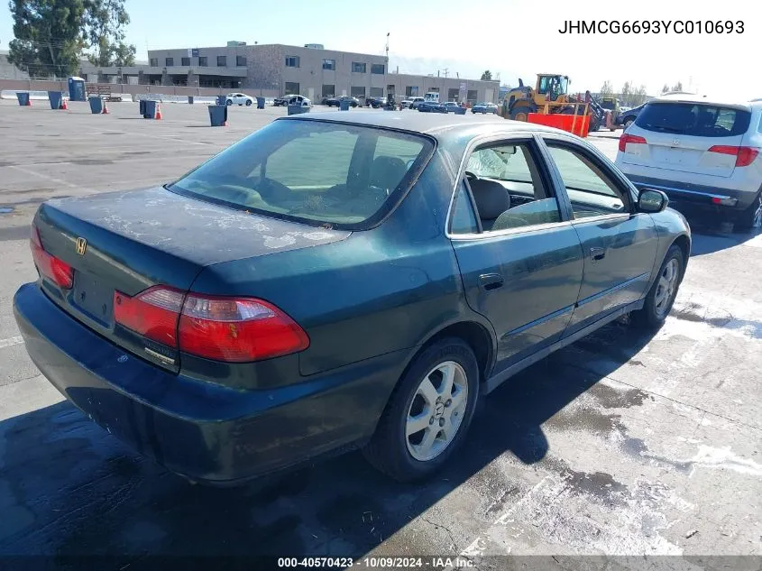 2000 Honda Accord 2.3 Se VIN: JHMCG6693YC010693 Lot: 40570423