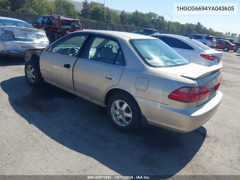 1HGCG6694YA043605 2000 Honda Accord Se