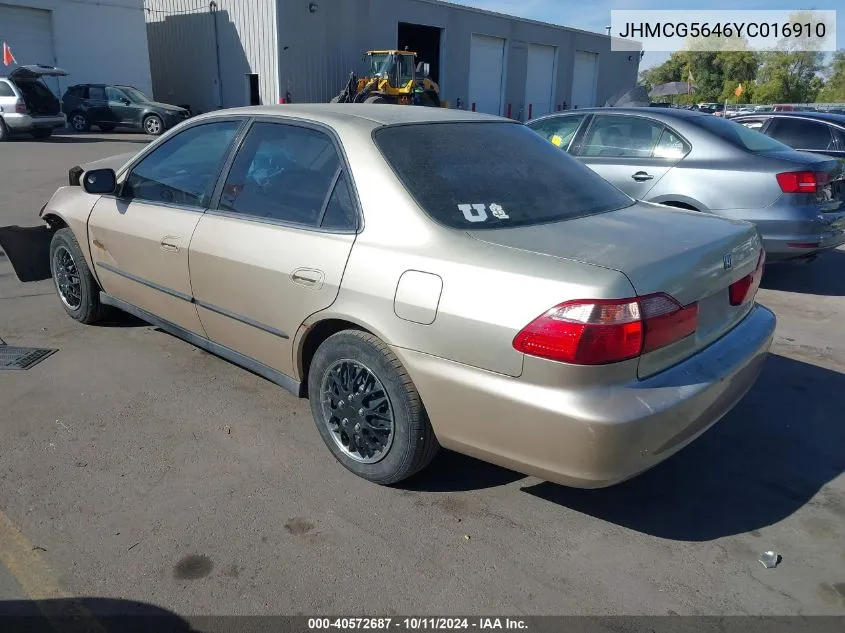 JHMCG5646YC016910 2000 Honda Accord 2.3 Lx