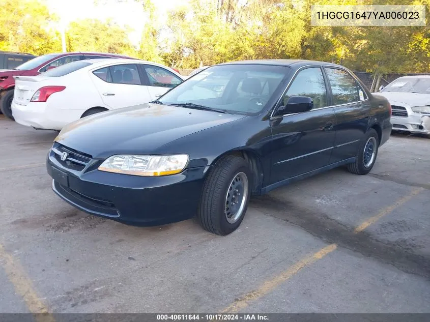 2000 Honda Accord Lx VIN: 1HGCG1647YA006023 Lot: 40611644