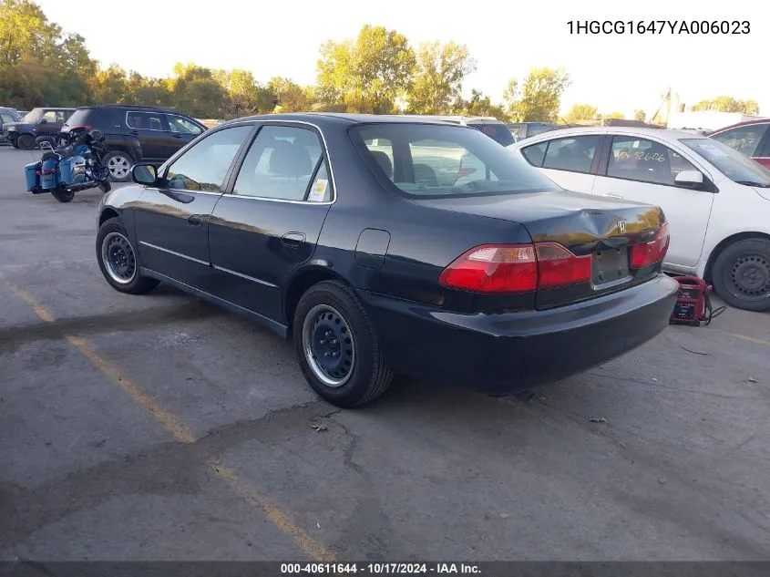 1HGCG1647YA006023 2000 Honda Accord Lx