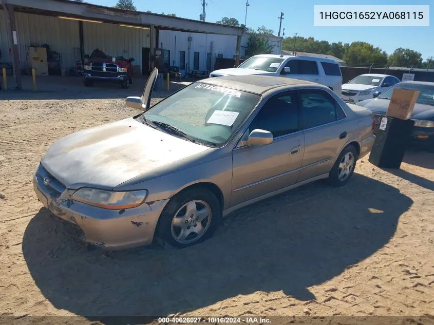 2000 Honda Accord 3.0 Ex VIN: 1HGCG1652YA068115 Lot: 40626027