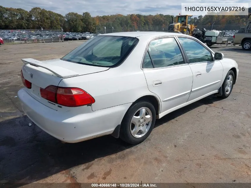 2000 Honda Accord 3.0 Ex VIN: 1HGCG165XYA097216 Lot: 40666148