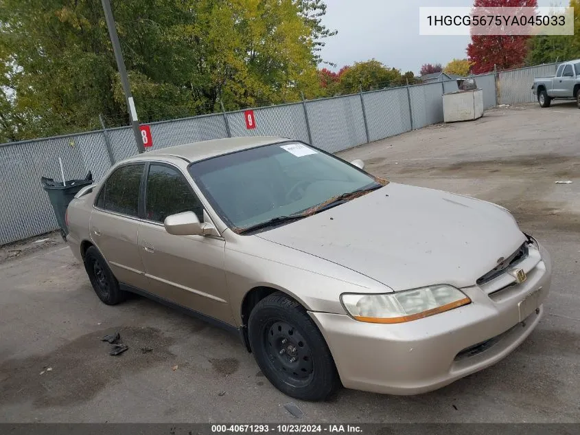 2000 Honda Accord 2.3 Se VIN: 1HGCG5675YA045033 Lot: 40671293