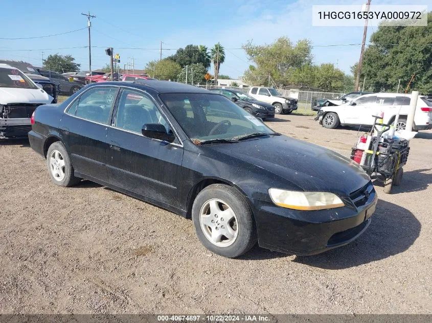 2000 Honda Accord 3.0 Ex VIN: 1HGCG1653YA000972 Lot: 40674697