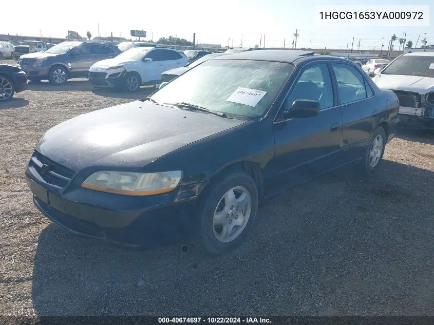 2000 Honda Accord 3.0 Ex VIN: 1HGCG1653YA000972 Lot: 40674697