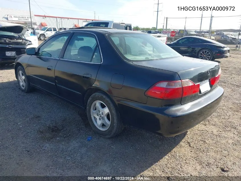 2000 Honda Accord 3.0 Ex VIN: 1HGCG1653YA000972 Lot: 40674697