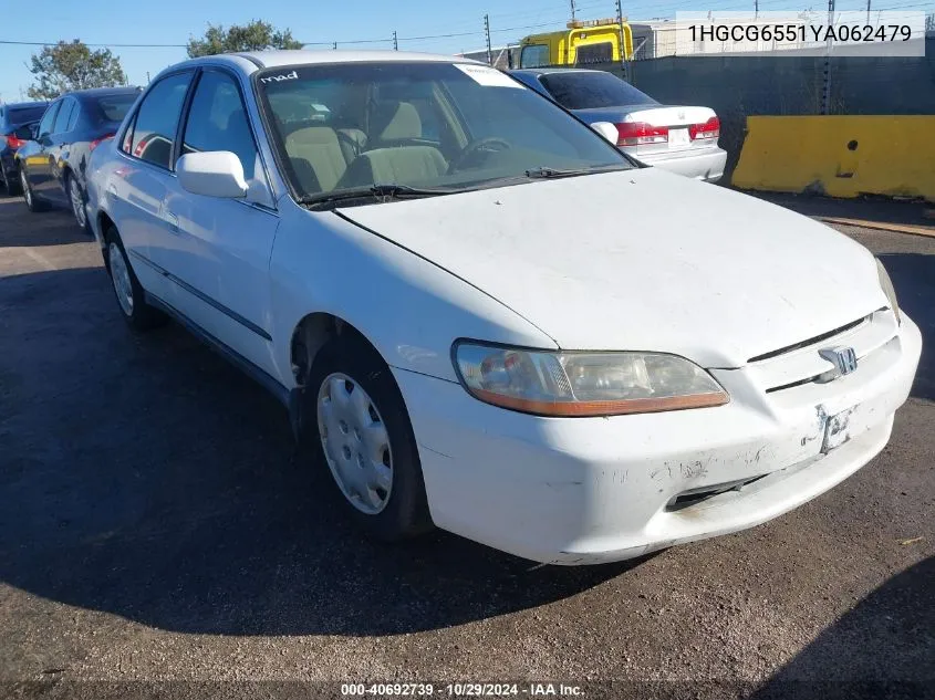 2000 Honda Accord 2.3 Lx VIN: 1HGCG6551YA062479 Lot: 40692739